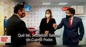Tatiana y Sebastián interceptan a Vladimir Cerrón. Tatiana y Sebastián interceptan a Vladimir Cerrón.