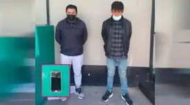 Sujetos detenidos por robo de celular.