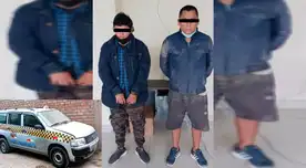 Los detenidos y el vehículo robado