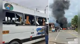 Apedrean vehículos y queman equipaje en Puno Apedrean vehículos y queman equipaje en Puno