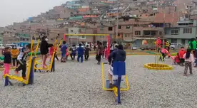 Los vecinos felices con mini gimnasios y juegos