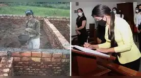 Joven de 24 años que trabajó como albañil para pagar sus estudios logró titularse de abogada.