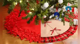 El pie del árbol navideño se puede hacer en casa con simples pasos. Foto: Difusión/Referencial