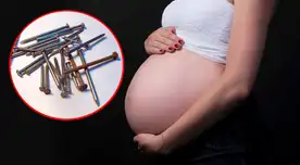 La mujer embarazada fue al hopital para que le quitaran el clavo.