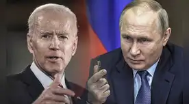 Joe Biden vuelve a imponer sanciones contra Rusia tras desatar conflicto bélico contra Ucrania. Foto: composición GLR/AFP Joe Biden vuelve a imponer sanciones contra Rusia tras desatar conflicto bélico contra Ucrania. Foto: composición GLR/AFP