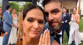 La periodista Lorena Álvarez se mostró emocionada por contraer matrimonio con el director Álvaro Sarria.
