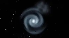 Una espiral de luces azules vista desde la Isla Stewart/Rakiura, Nueva Zelanda, el domingo. Una espiral de luces azules vista desde la Isla Stewart/Rakiura, Nueva Zelanda, el domingo.