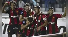 Celebración de los jugadores del FBC Melgar durante un partido en la Copa Sudamericana 2022