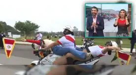 Camarógrafo se cae durante transmisión en vivo y cuando grababa a su colega.