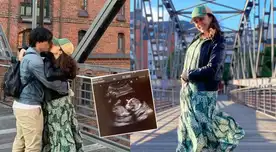 Sebastián Salazar y Lisa Infante emocionados por la llegada de su bebé.