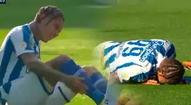 Paolo Guerrero recibió una dura entrada que lo tiró al campo de juego.