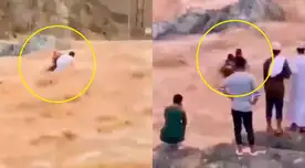 Padre de familia se sacrifica al meterse en el río para salvar a sus hijos pese a la fuerte corriente