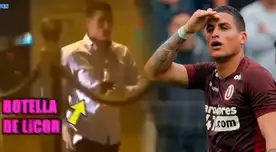 Alexander Succar fue ampayado con una botella de licor en mano.