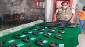 Las armas incautadas en dos empresas de seguridad