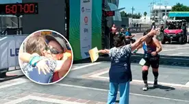 La madre esperó a su hija todas las horas que demoró en llegar a la meta. La madre esperó a su hija todas las horas que demoró en llegar a la meta.