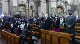 Dina Boluarte sacar los fieles de la Iglesia de las Nazarenas
