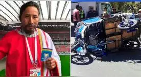 El hincha israelita sufrió un choque contra un vehículo que invadió el carril donde estaba y piden ayuda.