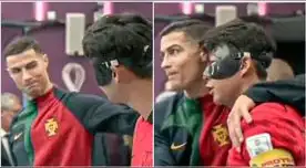 Cristiano Ronaldo es captado saludando y abrazando a Son Heung-min previo al partido en el Mundial Qatar 2022. Cristiano Ronaldo es captado saludando y abrazando a Son Heung-min previo al partido en el Mundial Qatar 2022.