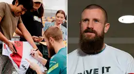 Andrew Redmayne goza con el apoyo de un sector de la hinchada peruana. Andrew Redmayne goza con el apoyo de un sector de la hinchada peruana.