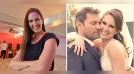 Emilia Drago feliz con su familia.