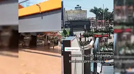 Plaza San Miguel mantiene su puerta semiabierta en caso de disturbios por protestas. Plaza San Miguel mantiene su puerta semiabierta en caso de disturbios por protestas.