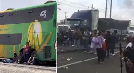 Tras bloqueo de Panamericana Sur, pasajeros piden ayuda.