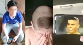 Niño lloró con el peinado que le hizo su papá. Niño lloró con el peinado que le hizo su papá.