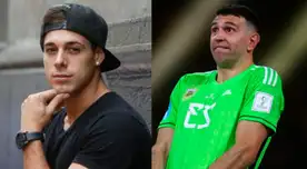 Hugo García publicó en sus redes la particular foto donde imita al 'Dibu' Martínez. Hugo García publicó en sus redes la particular foto donde imita al 'Dibu' Martínez.