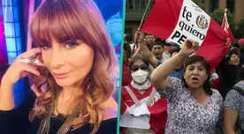 Olenka Zimmermann no tolera más los manifestantes y les lanza calificativo. Olenka Zimmermann no tolera más los manifestantes y les lanza calificativo.