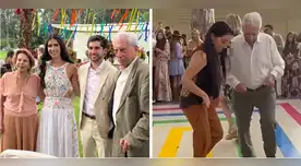 Mario Vargas Llosa y Patricia Llosa juntos en boda de su nieta.