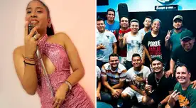 Azucena Calvay emocionada por su orquesta. Azucena Calvay emocionada por su orquesta.