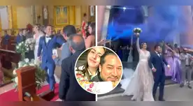 Alexander Blas y Pamela Marrache tuvieron espectacular salida de la iglesia tras casarse