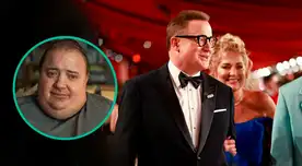 Brendan Fraser se hace presente en la alfombra champán de los Premios Oscar 2023.