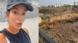Tilsa Lozano ayuda a limpiar playa de Punta Hermosa.