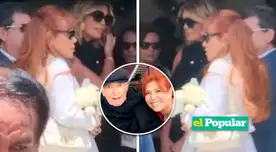 Jessica Newton y Magaly Medina estaban junto a Alfredo Zambrano en segundo día de velorio de Luis Medina.