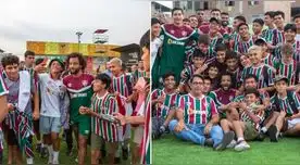 Jugadores del Fluminense conocieron a menores de su academia en Perú.