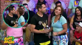 ¡Qué tal chape!: 'Chola Puca' le roba un beso a Jonathan Rojas frente a cómicos de "Jirón del humor" ¡Qué tal chape!: 'Chola Puca' le roba un beso a Jonathan Rojas frente a cómicos de "Jirón del humor"