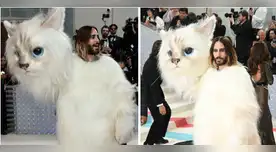 Met Gala 2023: Jared Leto llegó a la alfombra roja con un traje en honor a la gata de Karl Lagerfeld