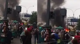 El incendio que ha ido creciendo ha generado terror en las personas que circulaban por la avenida.