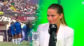 La comentarista no dejó pasar el detalle de las jugadoras de Alianza Lima. La comentarista no dejó pasar el detalle de las jugadoras de Alianza Lima.