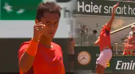 Juan Pablo Varillas, con alma, corazón y vida: logra el 2-1 contra Djokovic en Roland Garros
