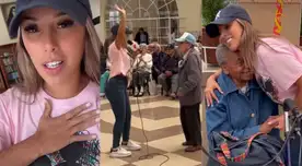 Yahaira Plasencia se emociona en albergue para adultos mayores. Yahaira Plasencia se emociona en albergue para adultos mayores.