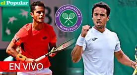 Juan Pablo Varillas y Hugo Dellien vs. Romain Arneodo y Tristan Samuel Weissborn en Wimbledon 2023.