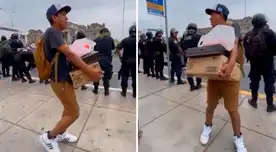 El joven salió a las calles de Lima para vender piedras para los protestastes.
