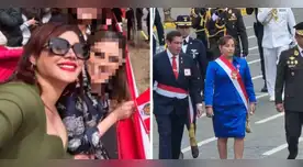 Lesly Castillo se toma fotos en la Gran Parada Militar.