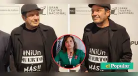 Lucho Cáceres luce polo con frase “Ni un muerto más” por fallecidos en marchas contra Dina Boluarte