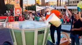 Último balde coronó la larga jornada para buscar nuevo Récord Guinness.