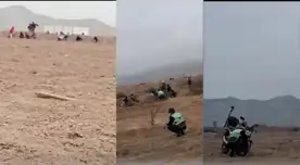 Cañete: traficantes de terrenos atacan a balazos a la policías y estos se resguardan detrás de sus motos Cañete: traficantes de terrenos atacan a balazos a la policías y estos se resguardan detrás de sus motos
