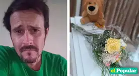 Michael Finseth le dio el último adiós a su fallecido bebé. Michael Finseth le dio el último adiós a su fallecido bebé.