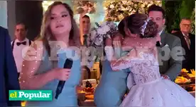 Lesly Águila llora en la ceremonia al dedicarle palabras a Estrella Torres.